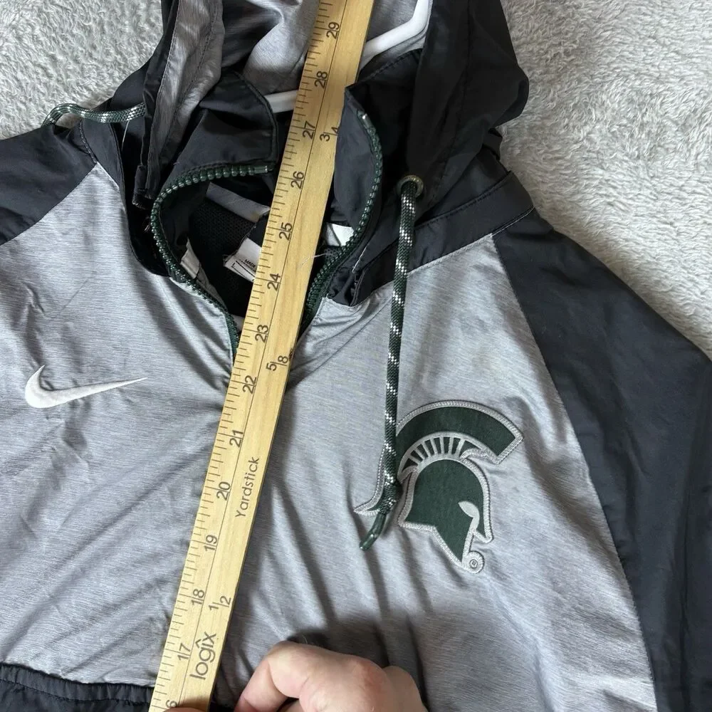 Nike MSU Spartans 1/4 Zip Hoodie Men’s Large Kangaroo Pocket Windbreaker